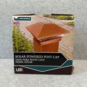 Veranda Solar Powered LED Post Cap 4x4 Wood Fence Deck Post Copper 1000021079